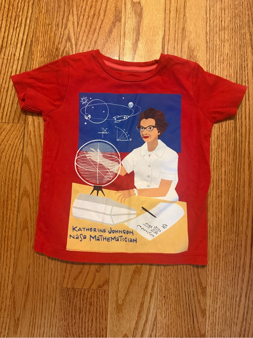 Katherine Johnson Red Graphic Short Sleeve Tee for Kids